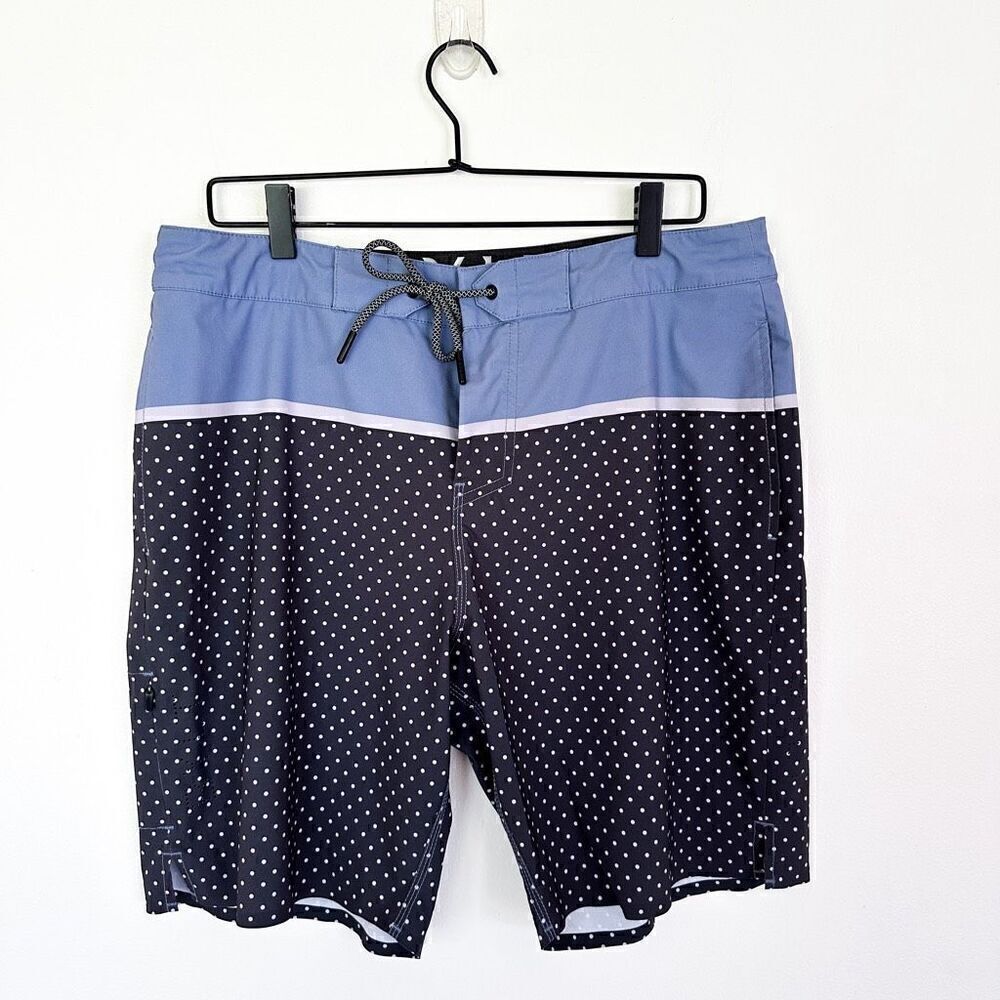 Bylt Basics Men’s Coastal Boardshort 2.0 Hybrid Polka Dot Slate Blue